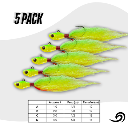 Carnival Rapid Minnow 5 Jigs Pack.