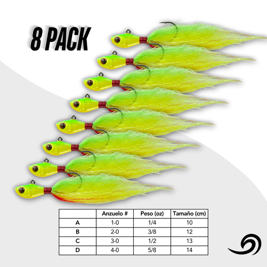 Carnival Rapid Minnow 8 Jigs Pack.