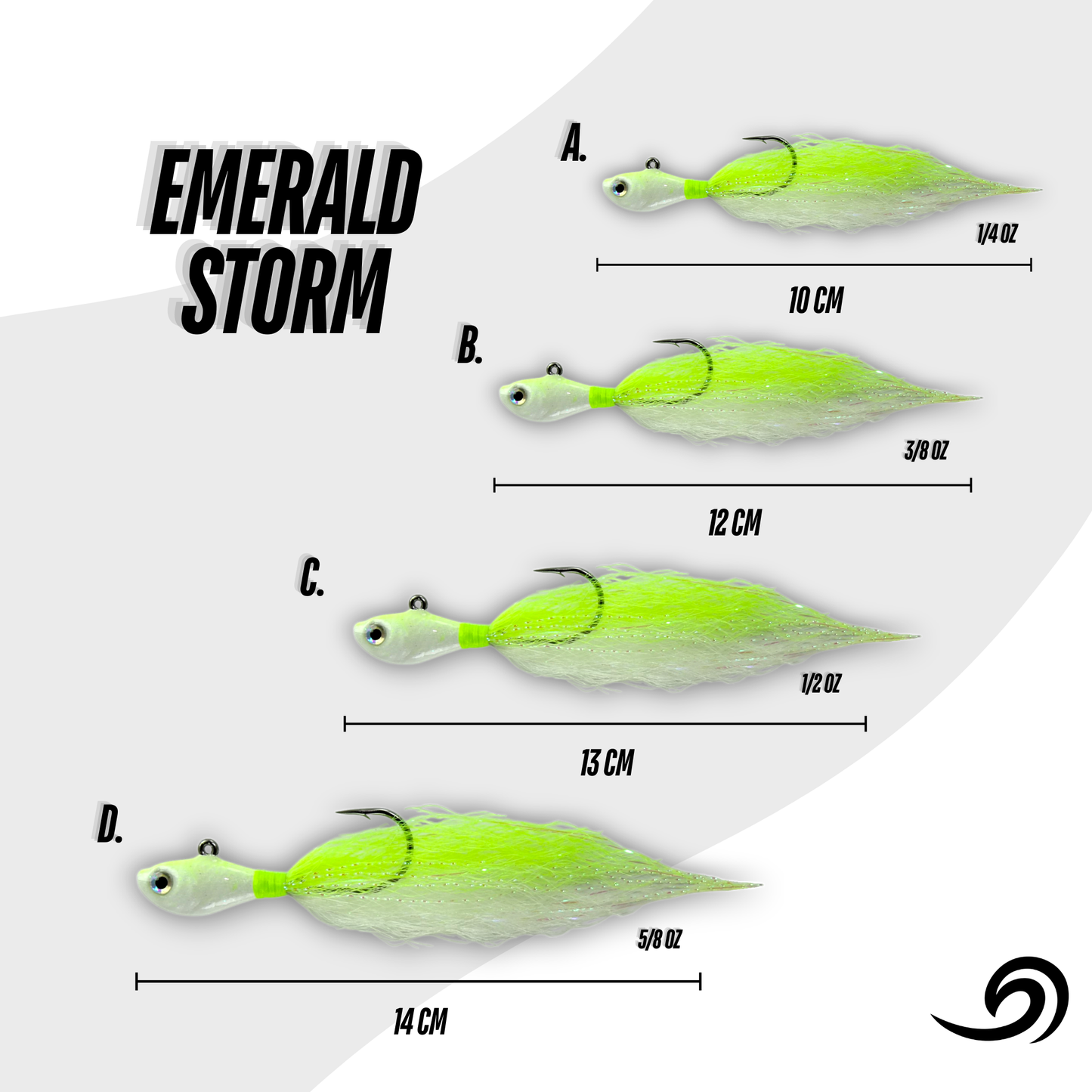 Emerald Storm Rapid Minnow 12 Jigs Pack.