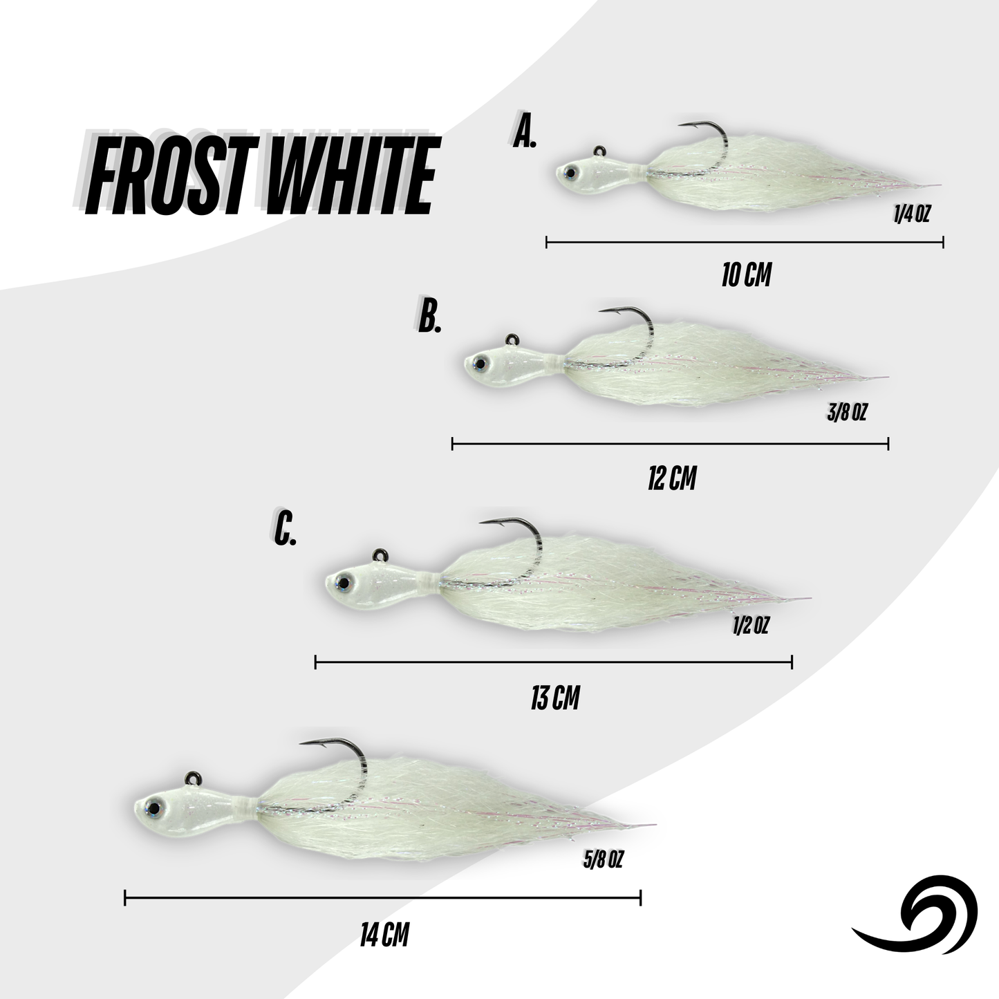 Frost White Rapid Minnow 5 Jigs Pack.