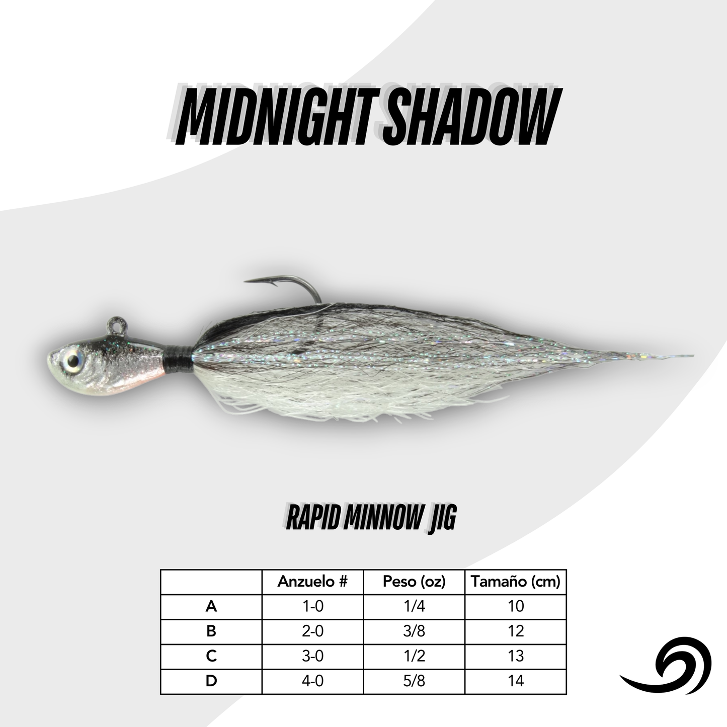 Midnight Shadow Rapid Minnow 12 Jigs Pack.