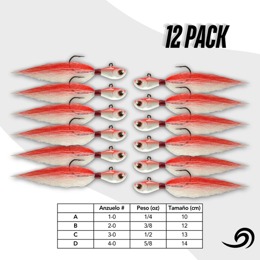 Scarlet Berry Rapid Minnow 12 Jigs Pack.